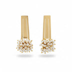 Premium Pearl Drop Statement Earrings - Handcrafted Brass