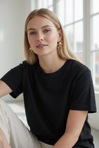 Premium Pearl Five Petal Flower Style Statement Earrings - Handcrafted Brass