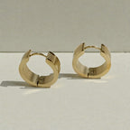 Straight Line Hoop Earrings - 18K Gold Plated