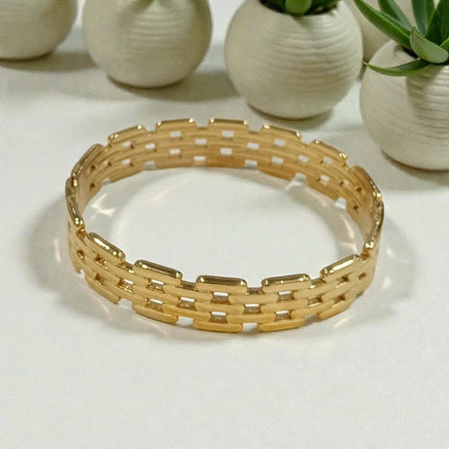 Chain-Link Bangle Bracelet - Anti-Tarnish