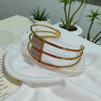 Designed with a sleek double-bar open cuff Bracelet - Anti-Tarnish