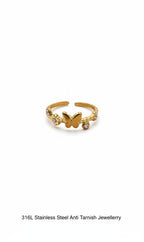 Butterfly Charm Anti-Tarnish Ring