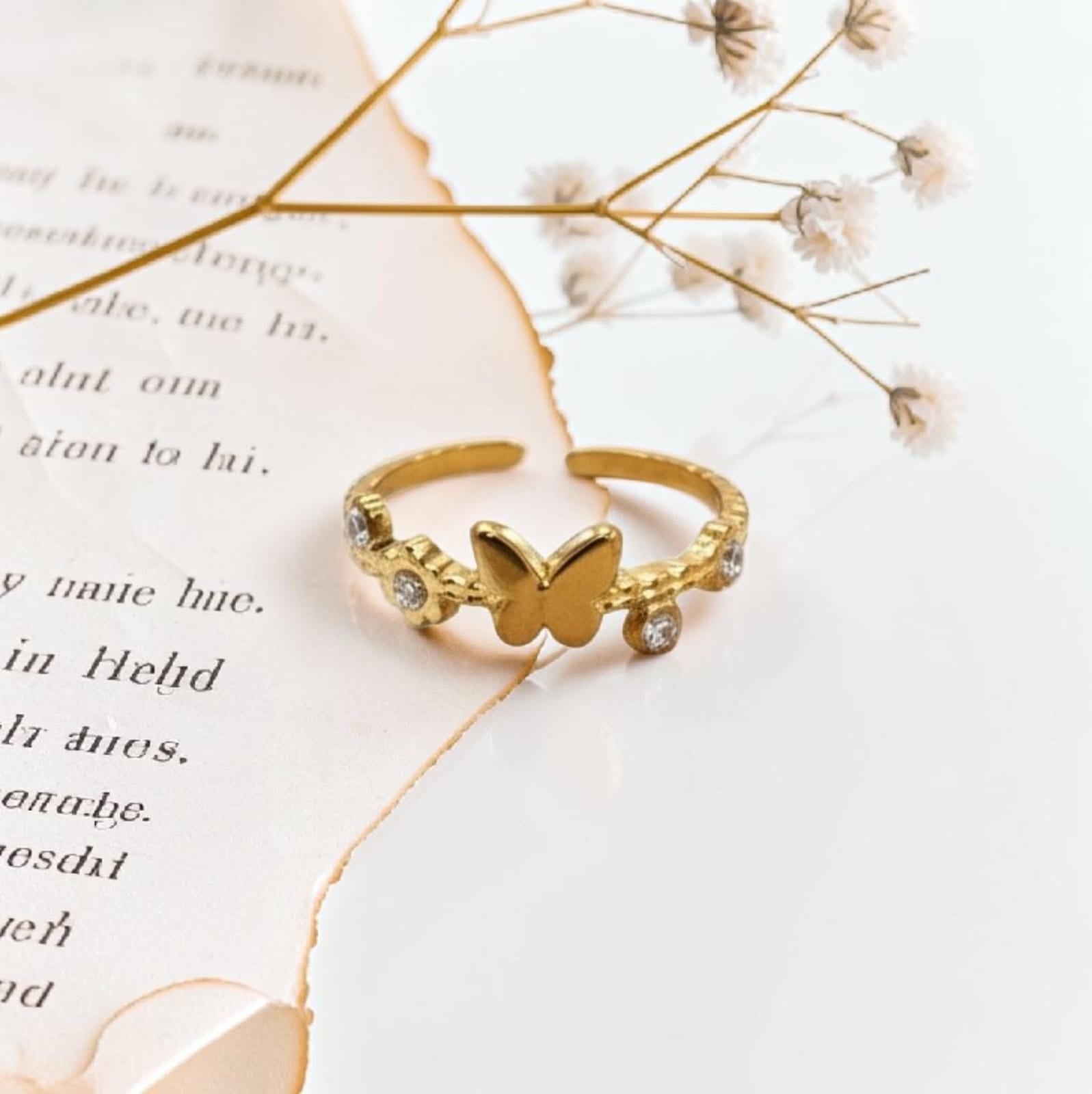 Butterfly Charm Anti-Tarnish Ring