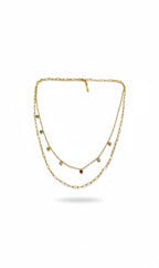Multicolor Charm Layered Necklace - Anti-Tarnish