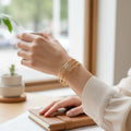 Designed with a sleek double-bar open cuff Bracelet - Anti-Tarnish