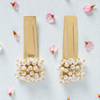 Premium Pearl Drop Statement Earrings - Handcrafted Brass